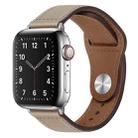 PU Leather Silver Buckle Watch Band For Apple Watch Ultra 49mm / Series 8&7 45mm / SE 2&6&SE&5&4 44mm / 3&2&1 42mm(Light Grey) - 1