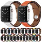 PU Leather Silver Buckle Watch Band For Apple Watch Ultra 49mm / Series 8&7 45mm / SE 2&6&SE&5&4 44mm / 3&2&1 42mm(Dark Blue) - 2