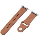 PU Leather Silver Buckle Watch Band For Apple Watch Ultra 49mm / Series 8&7 45mm / SE 2&6&SE&5&4 44mm / 3&2&1 42mm(Dark Blue) - 5