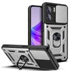 For OPPO A77/A57 Sliding Camera Design TPU + PC Phone Case(Silver) - 1