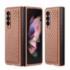For Samsung Galaxy Z Fold3 5G DUX DUCIS Venice Series Shockproof Genuine Leather Phone Case(Brown) - 1