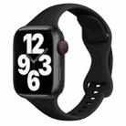 Small Waist Butterfly Buckle Watch Band For Apple Watch Ultra 49mm / Series 8&7 45mm / SE 2&6&SE&5&4 44mm / 3&2&1 42mm(Black) - 1