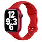 Small Waist Butterfly Buckle Watch Band For Apple Watch Series 9&8&7 41mm / SE 3&SE 2&6&SE&5&4 40mm / 3&2&1 38mm(Red) - 1