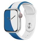 Painted Silicone Watch Band For Apple Watch Series 7 45mm / 6&SE&5&4 44mm / 3&2&1 42mm(Blue White) - 1