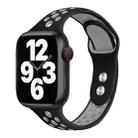 Double Nail Small Waist Watch Band For Apple Watch Ultra 49mm / Series 8&7 45mm / SE 2&6&SE&5&4 44mm / 3&2&1 42mm(Black Grey) - 1