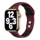 Double Nail Small Waist Watch Band For Apple Watch Ultra 49mm / Series 8&7 45mm / SE 2&6&SE&5&4 44mm / 3&2&1 42mm(Wine Red Black) - 1