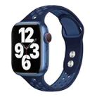 Double Nail Small Waist Watch Band For Apple Watch Ultra 49mm&Watch Ultra 2 49mm / Series 9&8&7 45mm / SE 3&SE 2&6&SE&5&4 44mm / 3&2&1 42mm(Navy Blue) - 1