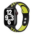 Double Nail Small Waist Watch Band For Apple Watch Series 8&7 41mm / SE 2&6&SE&5&4 40mm / 3&2&1 38mm(Black Fluorescent Yellow) - 1