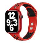 Double Nail Small Waist Watch Band For Apple Watch Series 8&7 41mm / SE 2&6&SE&5&4 40mm / 3&2&1 38mm(Red Black) - 1