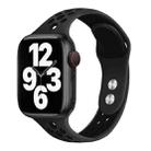 Double Nail Small Waist Watch Band For Apple Watch Series 9&8&7 41mm / SE 3&SE 2&6&SE&5&4 40mm / 3&2&1 38mm(Dark Grey Black) - 1
