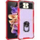 For Samsung Galaxy Z Flip4 Honeycomb PC + TPU Shockproof Phone Case with Ring Holder(Red) - 1