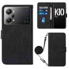 For OPPO K10 Pro 5G Crossbody 3D Embossed Flip Leather Phone Case(Black) - 1