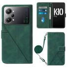 For OPPO K10 Pro 5G Crossbody 3D Embossed Flip Leather Phone Case(Dark Green) - 1