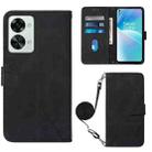 For OnePlus Nord 2T Crossbody 3D Embossed Flip Leather Phone Case(Black) - 1