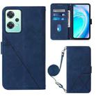 For OnePlus Nord CE 2 Lite 5G Crossbody 3D Embossed Flip Leather Phone Case(Blue) - 1