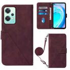 For OnePlus Nord CE 2 Lite 5G Crossbody 3D Embossed Flip Leather Phone Case(Wine Red) - 1