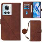 For OnePlus Ace 5G Crossbody 3D Embossed Flip Leather Phone Case(Brown) - 1