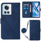 For OnePlus Ace 5G Crossbody 3D Embossed Flip Leather Phone Case(Blue) - 1