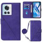 For OnePlus Ace 5G Crossbody 3D Embossed Flip Leather Phone Case(Purple) - 1