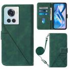 For OnePlus Ace 5G Crossbody 3D Embossed Flip Leather Phone Case(Dark Green) - 1