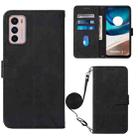 For Motorola Moto G42 Crossbody 3D Embossed Flip Leather Phone Case(Black) - 1