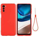 For Motorola Moto G42 Pure Color Liquid Silicone Shockproof Phone Case(Red) - 1