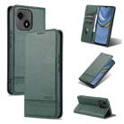 For Honor Play 30 AZNS Magnetic Calf Texture Flip Leather Phone Case(Dark Green) - 1