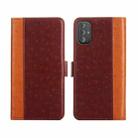 For Motorola Moto G Power 2022 Ostrich Texture Flip Leather Phone Case(Brown) - 1