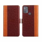 For Motorola Moto G50 Ostrich Texture Flip Leather Phone Case(Brown) - 1