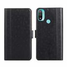 For Motorola Moto E20 Ostrich Texture Flip Leather Phone Case(Black) - 1