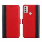 For Motorola Moto E40 Ostrich Texture Flip Leather Phone Case(Red) - 1