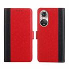 For Honor 50 Pro Ostrich Texture Flip Leather Phone Case(Red) - 1