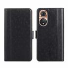 For Honor 50 Ostrich Texture Flip Leather Phone Case(Black) - 1