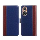 For Honor 50 Ostrich Texture Flip Leather Phone Case(Blue) - 1