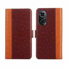For Honor 50 SE Ostrich Texture Flip Leather Phone Case(Brown) - 1
