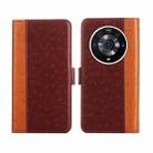 For Honor Magic3 Pro Ostrich Texture Flip Leather Phone Case(Brown) - 1