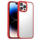 For iPhone 14 Pro Max Clear Acrylic + TPU Phone Case (Red) - 1