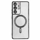 For Samsung Galaxy S22 5G Electroplated Frame MagSafe Magnetic Phone Case(Black) - 1