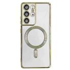 For Samsung Galaxy S22 5G Electroplated Frame MagSafe Magnetic Phone Case(Gold) - 1