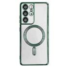 For Samsung Galaxy S22 5G Electroplated Frame MagSafe Magnetic Phone Case(Dark Green) - 1