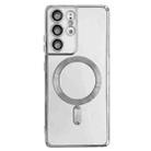 For Samsung Galaxy S22+ 5G Electroplated Frame MagSafe Magnetic Phone Case(Silver) - 1