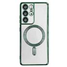 For Samsung Galaxy S22+ 5G Electroplated Frame MagSafe Magnetic Phone Case(Dark Green) - 1