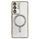 For Samsung Galaxy S21+ 5G Electroplated Frame MagSafe Magnetic Phone Case(Gold) - 1