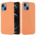 For iPhone 14 Plus Shockproof Silicone Magsafe Case (Gold Orange) - 1