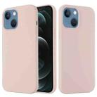 For iPhone 14 Plus Shockproof Silicone Magsafe Case (Sand Pink) - 1