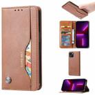 For iPhone 14 Knead Skin Texture Horizontal Flip Leather Case (Brown) - 1