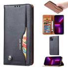 For iPhone 14 Plus Knead Skin Texture Horizontal Flip Leather Case (Black) - 1