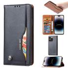 For iPhone 14 Pro Knead Skin Texture Horizontal Flip Leather Case(Black) - 1