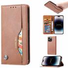 For iPhone 14 Pro Knead Skin Texture Horizontal Flip Leather Case(Brown) - 1