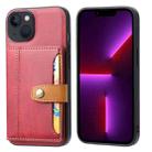 For iPhone 14 Calfskin Card Slot TPU + PU Phone Case (Red) - 1